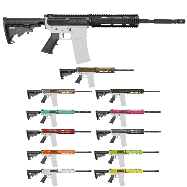  AR15 16" RIFLE BUILD KIT W/ 10" QUAD RAIL HANDGUARD BCG LPK & STOCK KIT (COLOR OPTION)